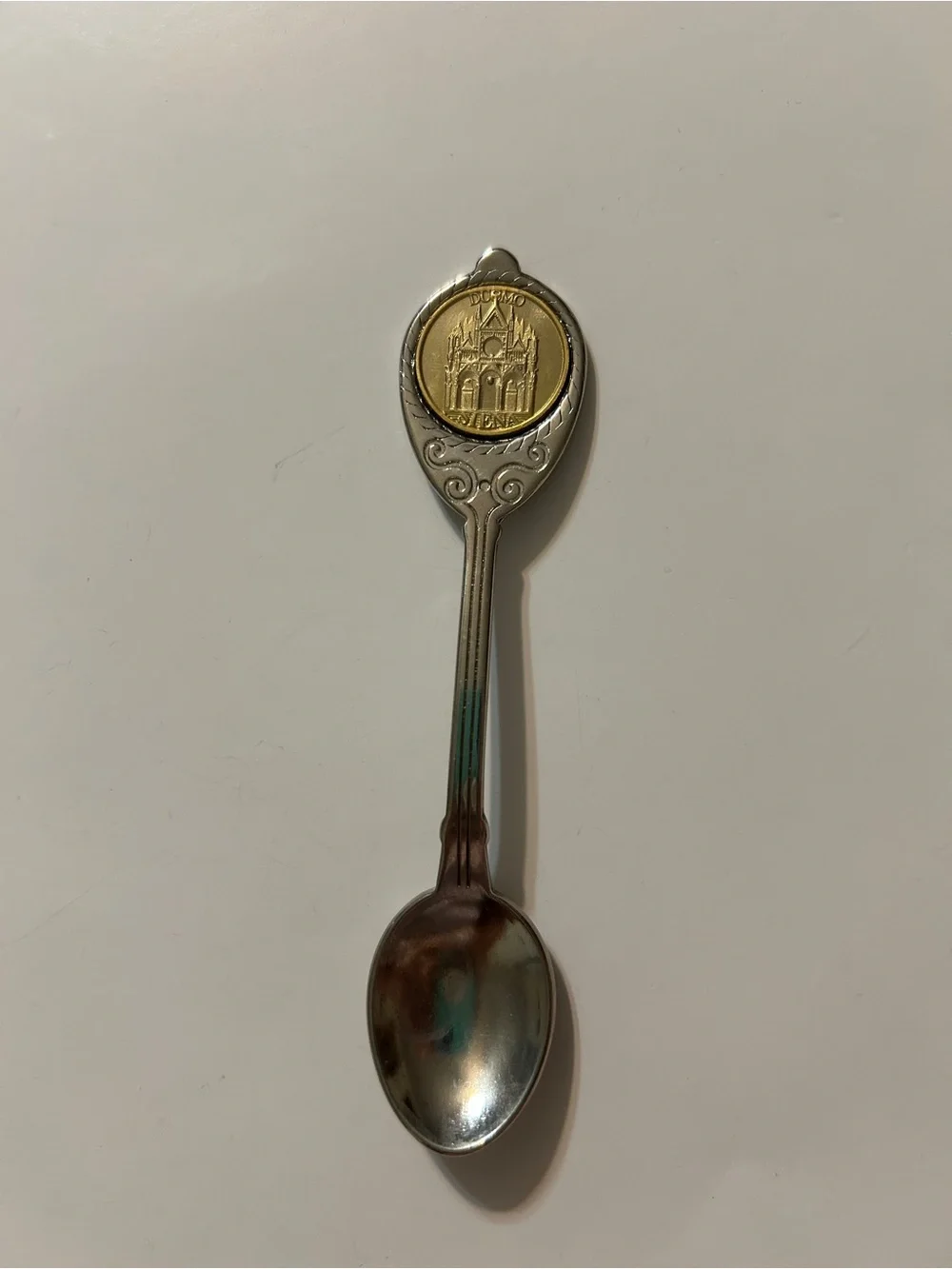 Vintage Studio G.L. Imola Italy Siena Duomo Souvenir Spoon – Gold & Silver Tone